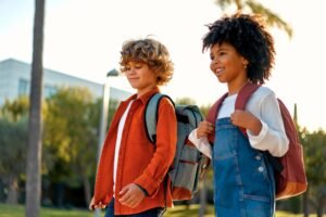 School children on the street